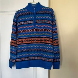 Zara Vibrant Patterned Zip-Up Sweater